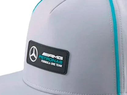 Mercedes Benz AMG Petronas F1 Puma Flat Brim Hat - Silver/Green