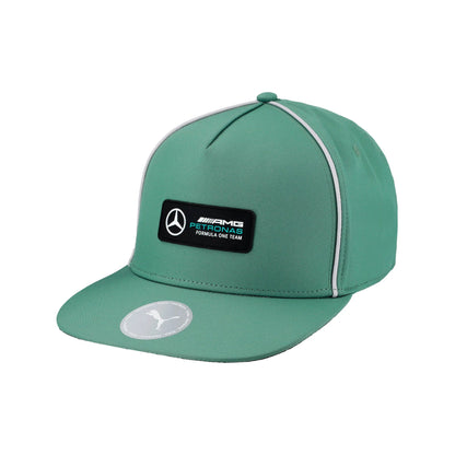 Mercedes Benz AMG Petronas F1 Puma Flat Brim Hat - Silver/Green