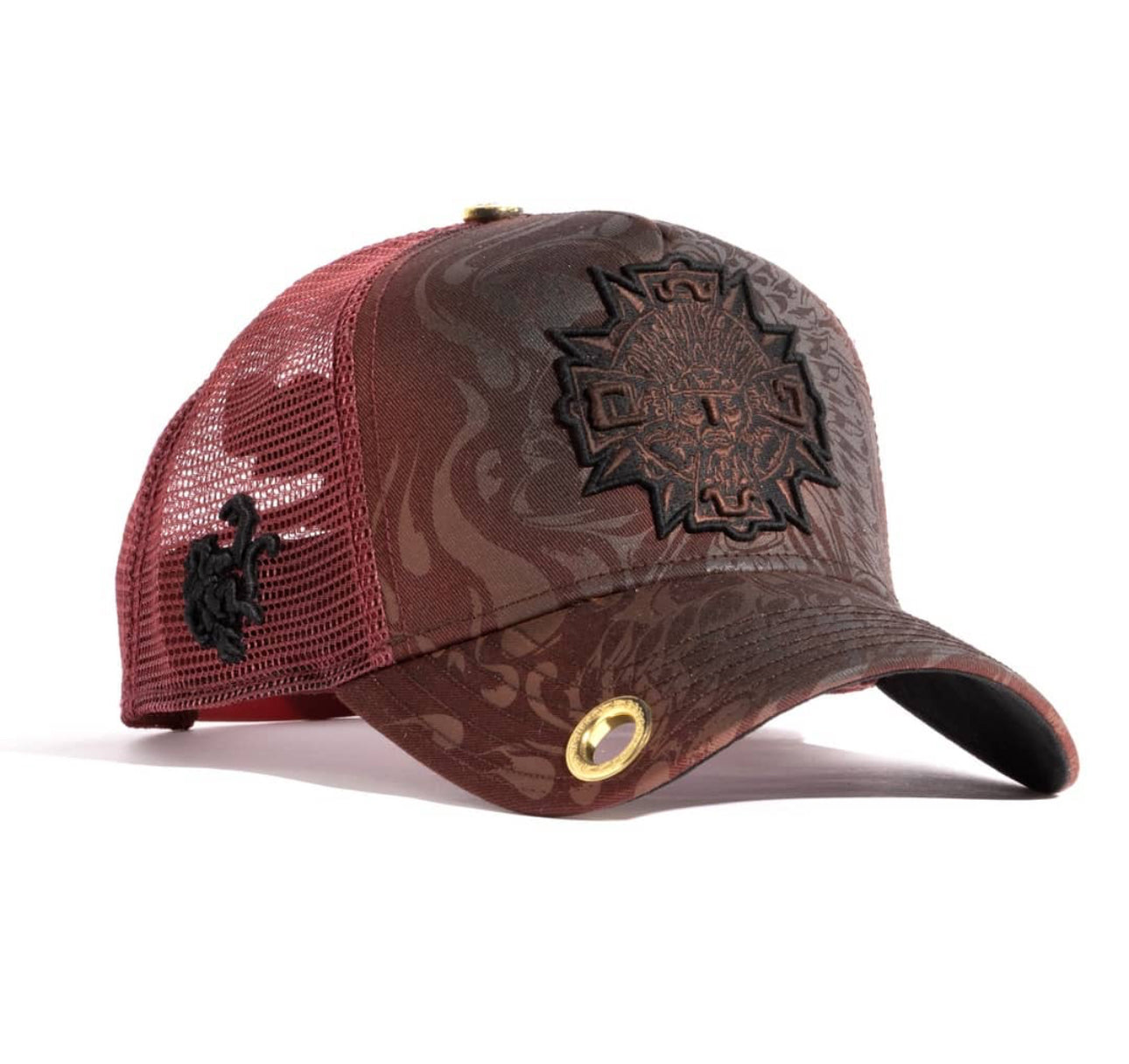 Red Monkey Aztec Medallion Burgundy