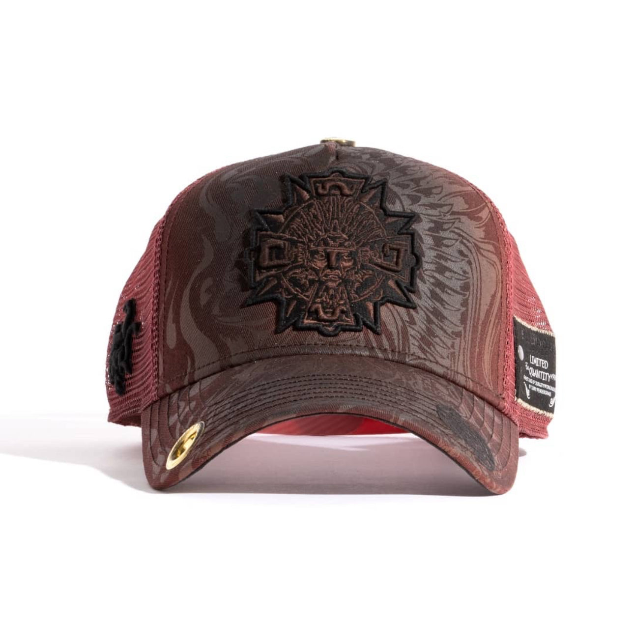 Red Monkey Aztec Medallion Burgundy