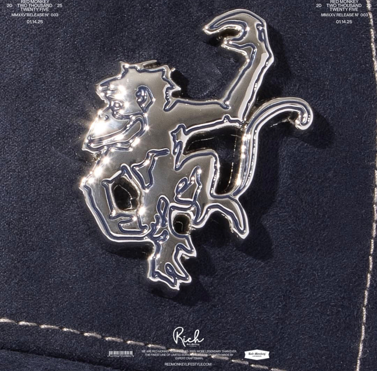 Red Monkey Rich - Micro-Suede Navy