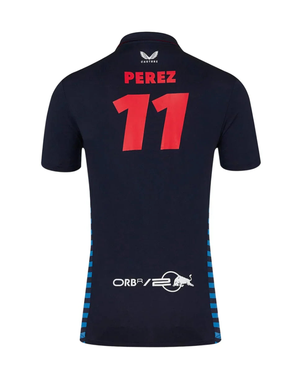 Red Bull Racing F1 Men's 2024 Sergio "Checo" Perez Team Polo Shirt- Navy