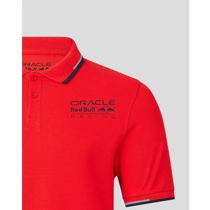 Red Bull Racing F1 Core Logo Polo - Flame Scarlet/Grey/Night Sky/White