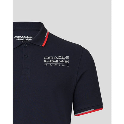 Red Bull Racing F1 Core Logo Polo - Flame Scarlet/Grey/Night Sky/White
