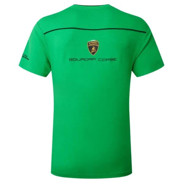 Automobili Lamborghini Squadra Corse Men's Travel T-Shirt - Orange/White/Green