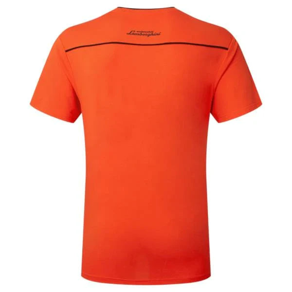 Automobili Lamborghini Squadra Corse Men's Travel T-Shirt - Orange/White/Green
